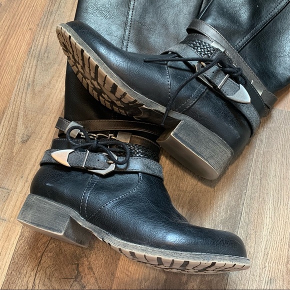 Maurices strappy black tall boots - Picture 4 of 11